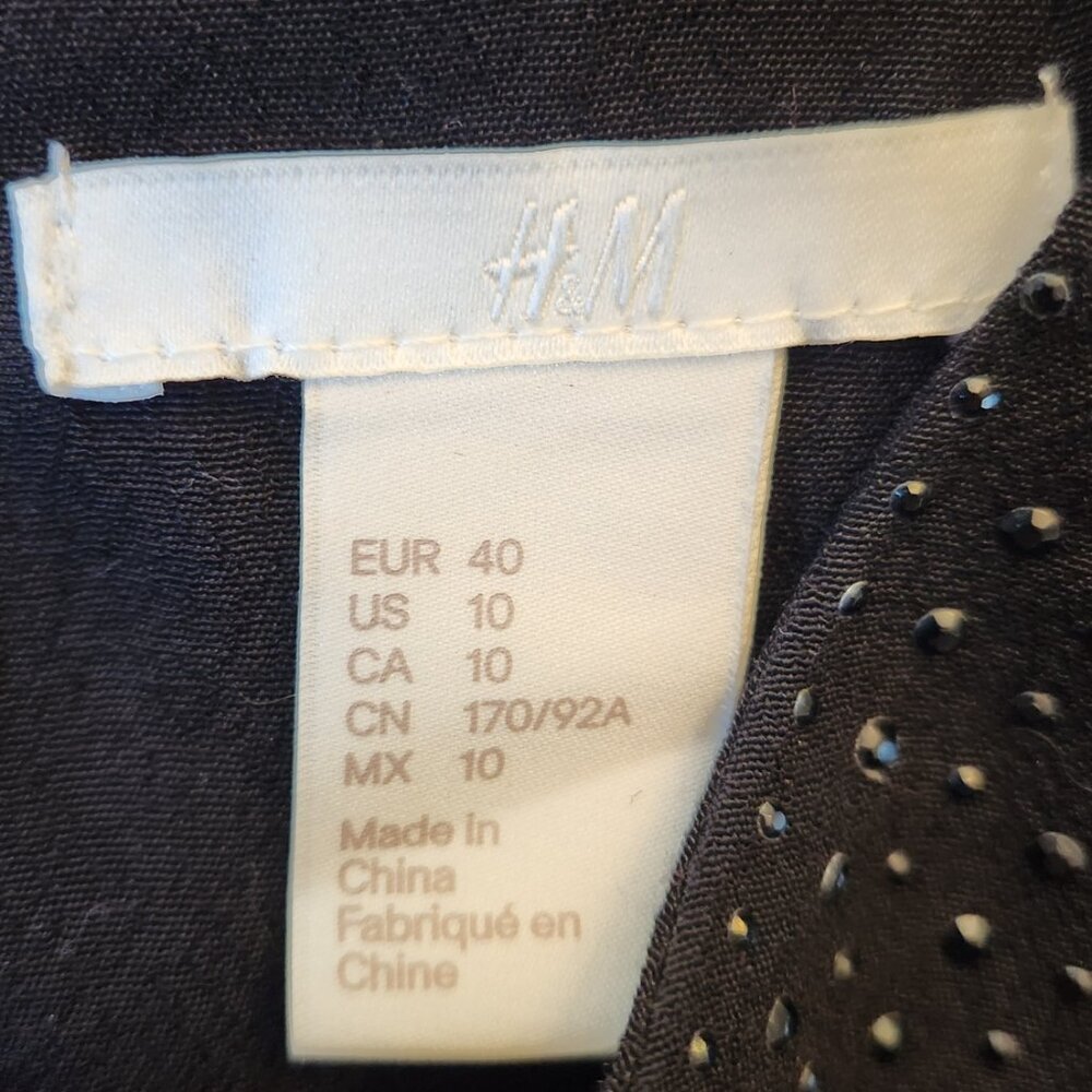 NWOT H&M Black top with Rhinestone detail - Picture 6 of 6